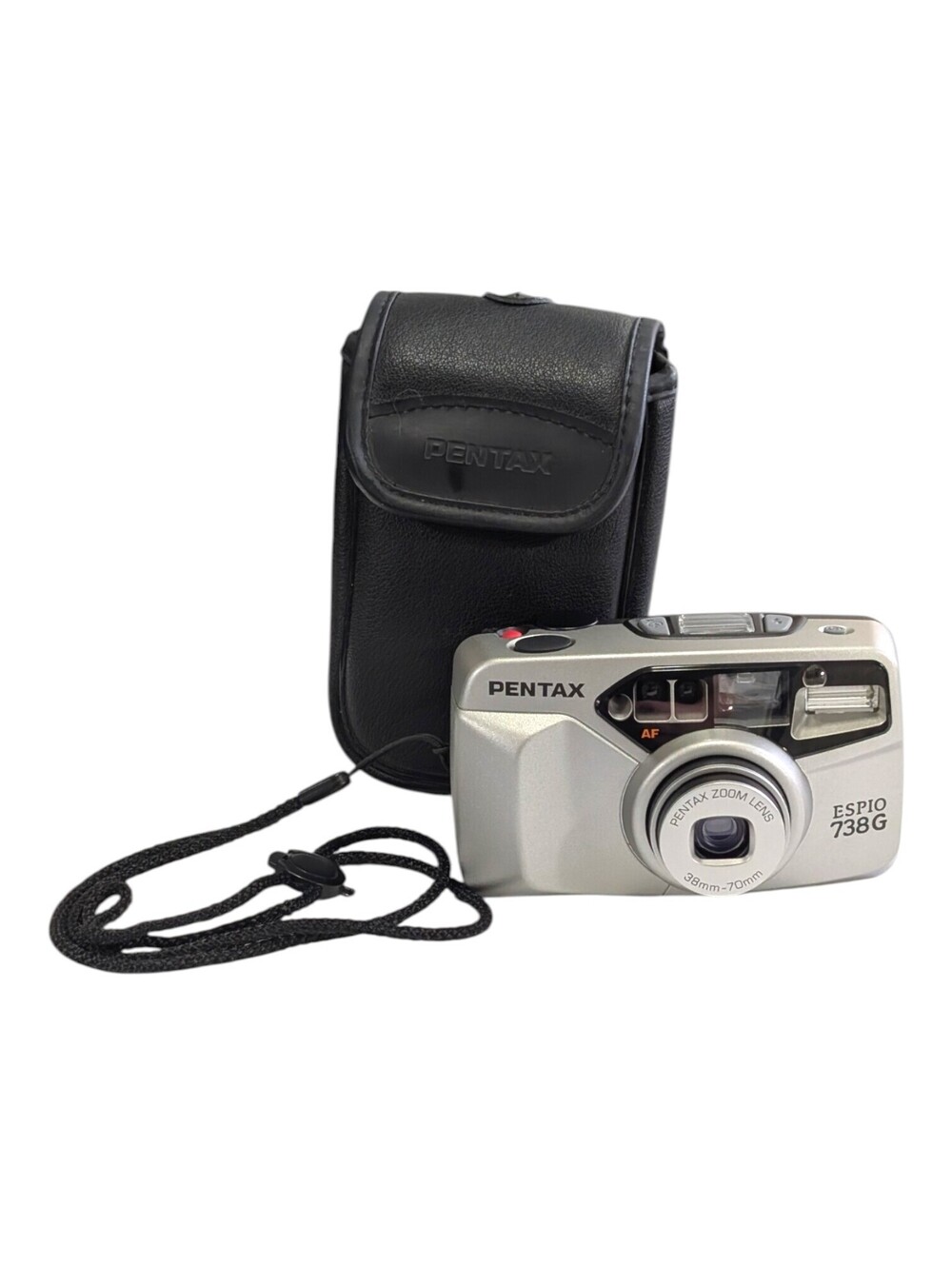 Pentax Espio 738G 35mm Point & Shoot Film Camera 38-70mm Zoom Lens Like New Case
